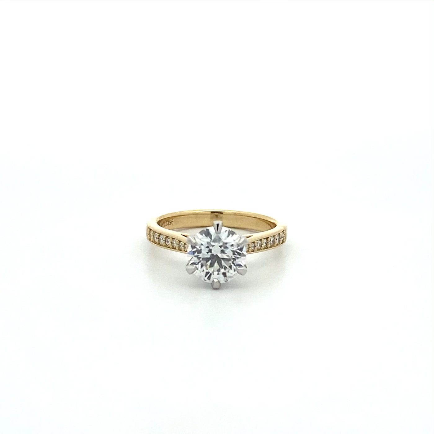 Brilliant Cut Diamond Solitaire Ring in Yellow Gold | 1.85ct I SI2