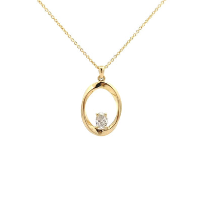 Mobius Twist Oval Cut Diamond Pendant