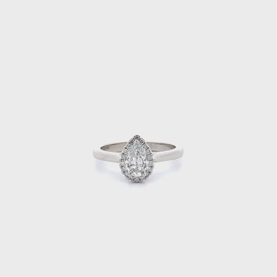 Luminous: Pear Cut Diamond Halo Ring