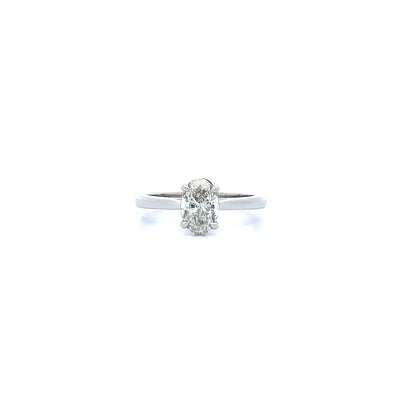 Alice: Oval Cut Diamond Solitaire Ring in Platinum | 1.01ct J VS2