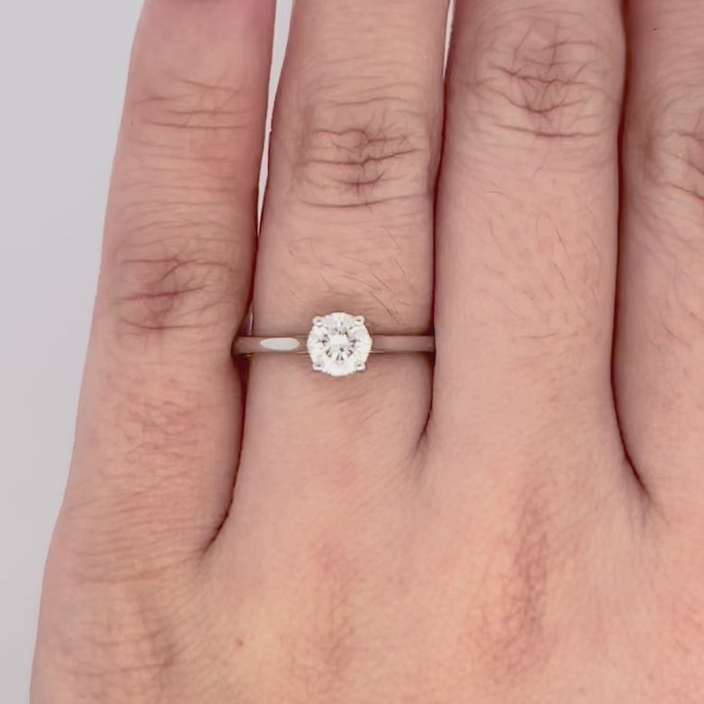 Alice: Brilliant Cut Diamond Solitaire Ring in Platinum | 0.51ct H SI1
