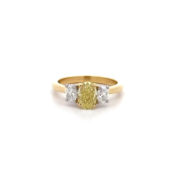 Honey: Oval Cut Diamond Three Stone Ring