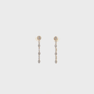 Wisteria: Diamond Cluster Drop Earrings in Gold