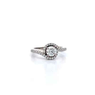 Nest: Brilliant Cut Diamond Halo Ring in Platinum | 0.84ctw