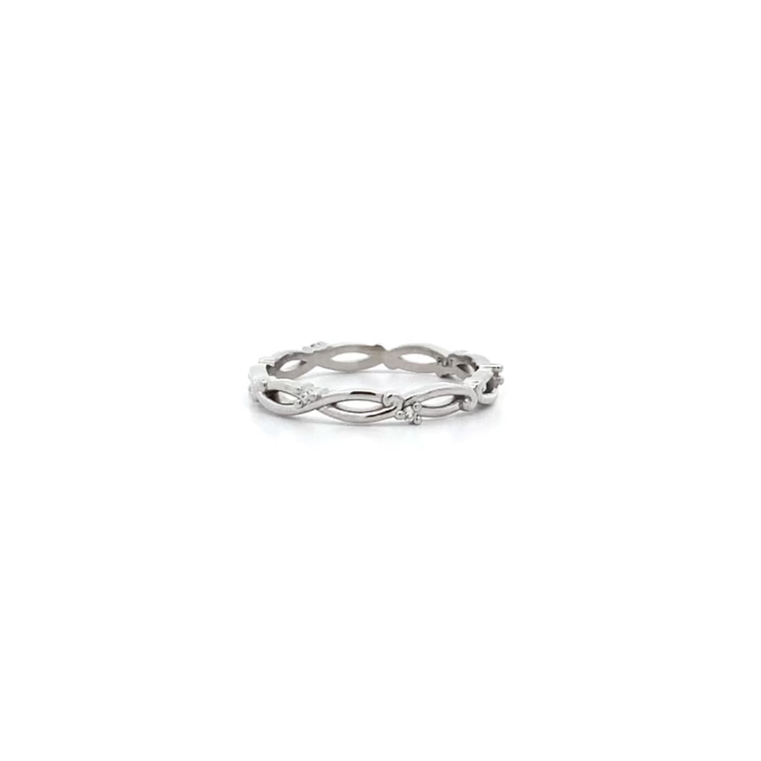 Skye: Diamond Set Ring in Platinum | 0.05ctw