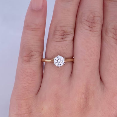 Jolie: Brilliant Cut Diamond Solitaire Ring in Yellow Gold | 0.70ct H SI2