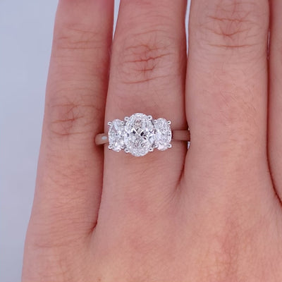 Harmony: Oval Cut Diamond Three Stone Ring in Platinum | 1.67ctw