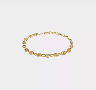 Anchor Link Bracelet in Yellow Gold