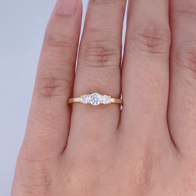 Petite: Brilliant Cut Diamond Three Stone Ring | 0.40ctw