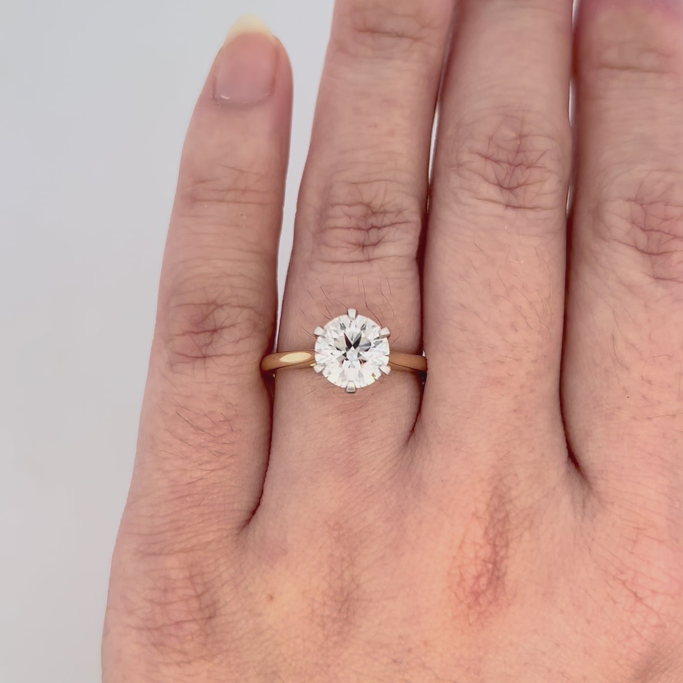 Jolie: Brilliant Cut Diamond Solitaire Ring in Yellow Gold | 1.85ct I SI2