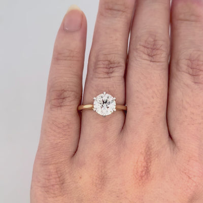 Jolie: Brilliant Cut Diamond Solitaire Ring in Yellow Gold | 1.85ct I SI2