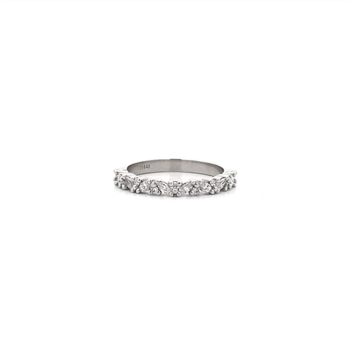 Marquise and Brilliant Cut Diamond Set Ring in Platinum | 0.33ctw