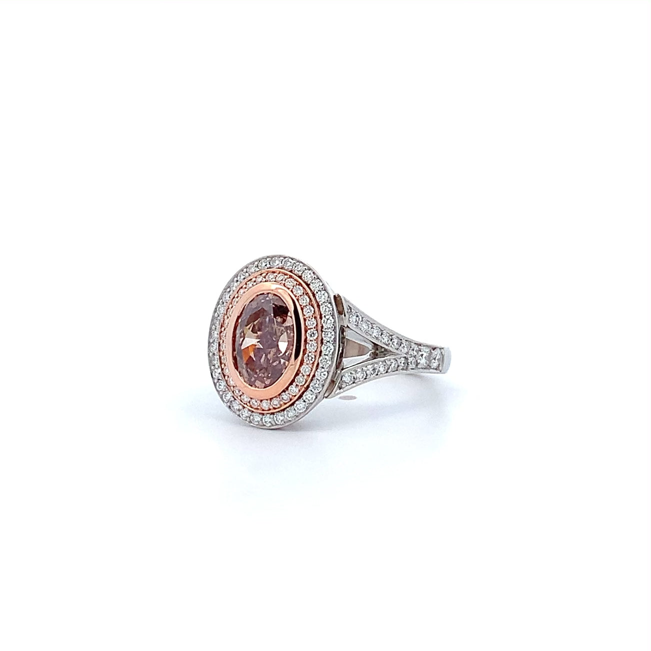 La Bella: Orange Diamond Double Halo Ring