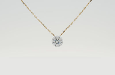 The Floeting® Diamond Pendant in Yellow Gold | 1.01ct F VS2