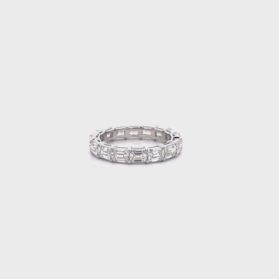 Emerald Cut Diamond Eternity Ring in Platinum | 3.84ctw
