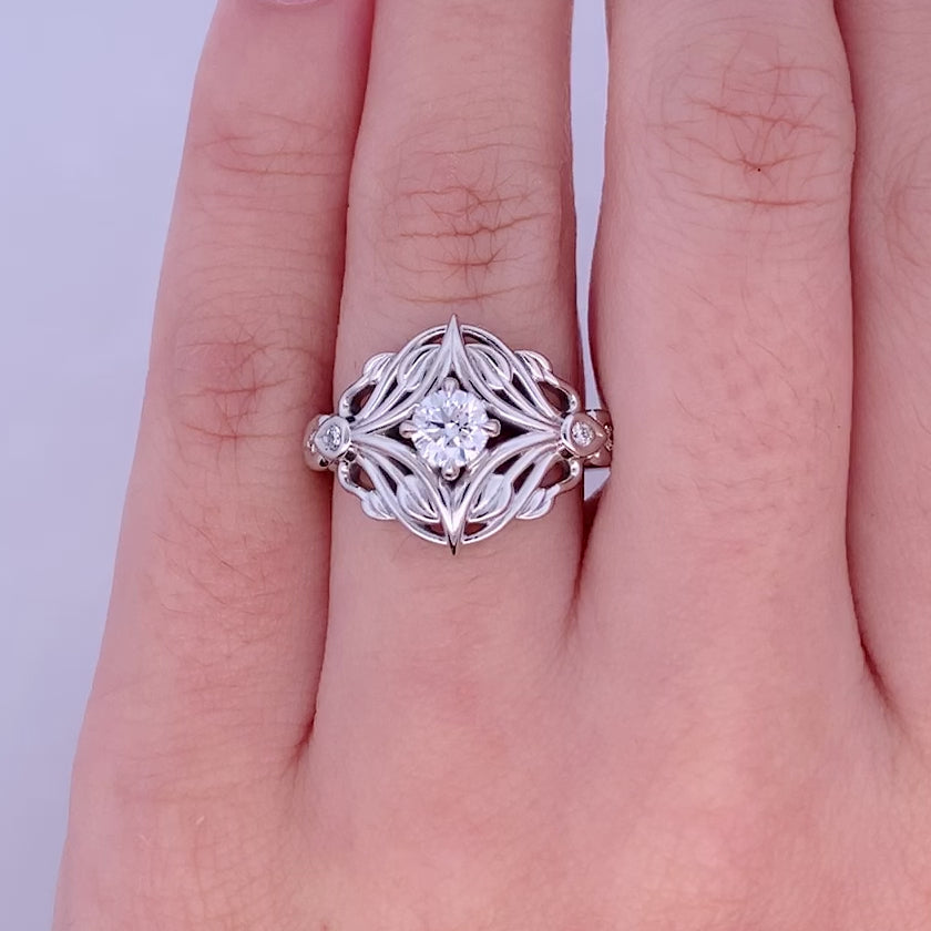 Rosella: Brilliant Cut Diamond Solitaire Ring in Platinum | 0.46ctw