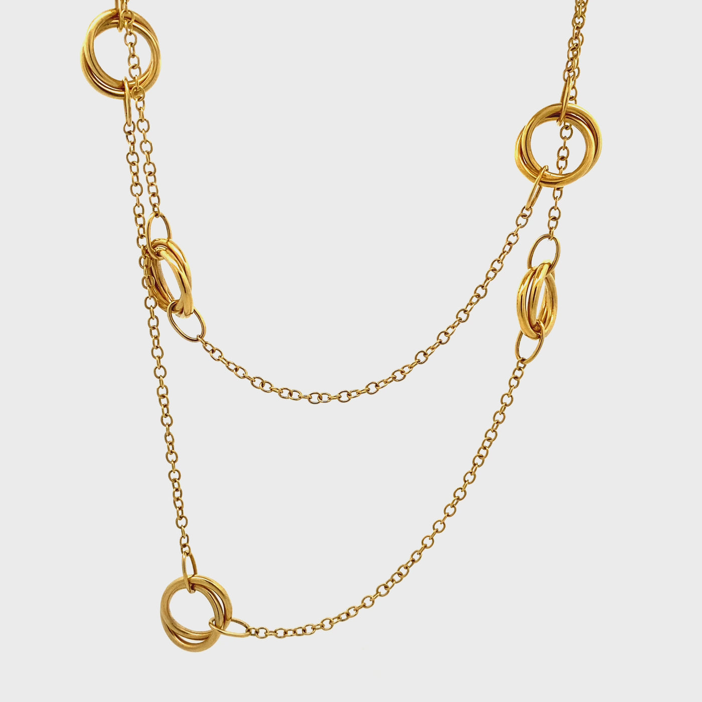 Looped Circles Necklace in Yellow Gold