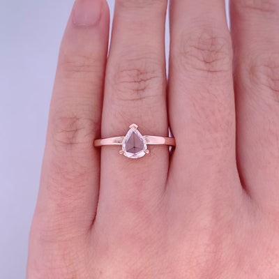 Crest: Rose Cut Diamond Solitaire in Rose Gold