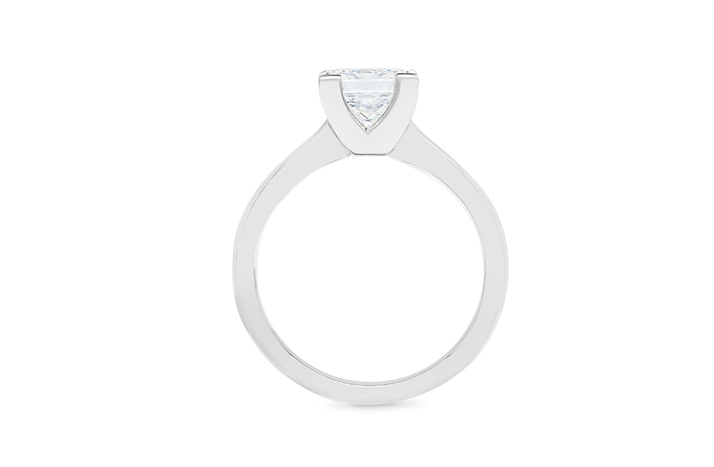Princessa: Fire Princess Cut Diamond Solitaire Ring in Platinum | 1.00ct G SI1