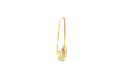 Safety Pin Threader Earrings in Yellow Gold