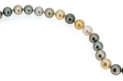 Black, Golden and White South Sea Pearl Strand Necklace