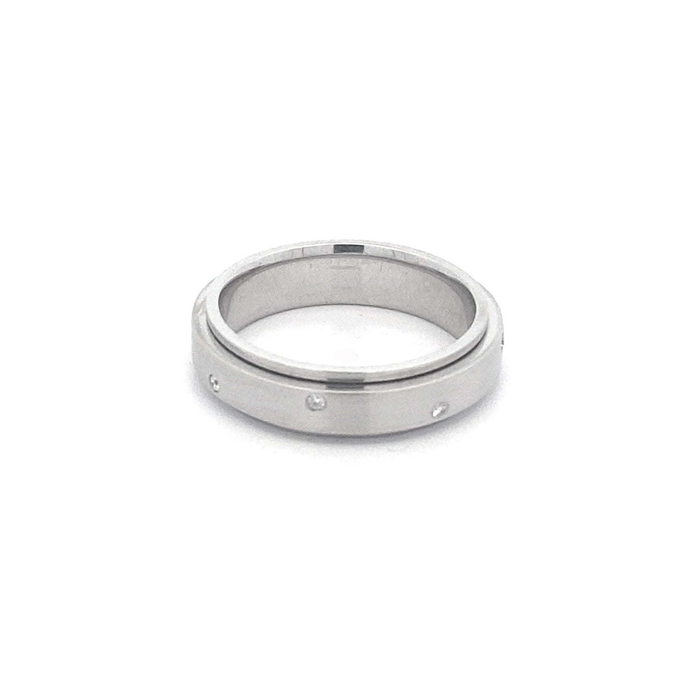 Spinning Diamonds Ring in White Gold | 0.08ctw