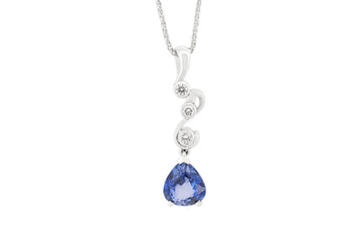 Swist: Blue Sapphire and Diamond Pendant