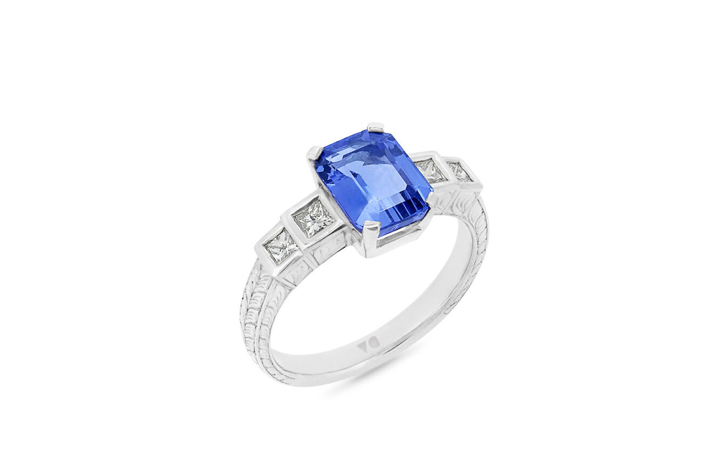 Tanzanite and Diamond Five Stone Ring