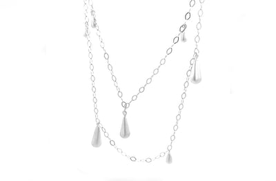 Teardrop Charm Necklace in Sterling Silver