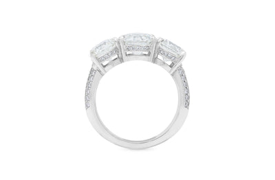 Detailed Brilliant Cut Diamond Three Stone Ring