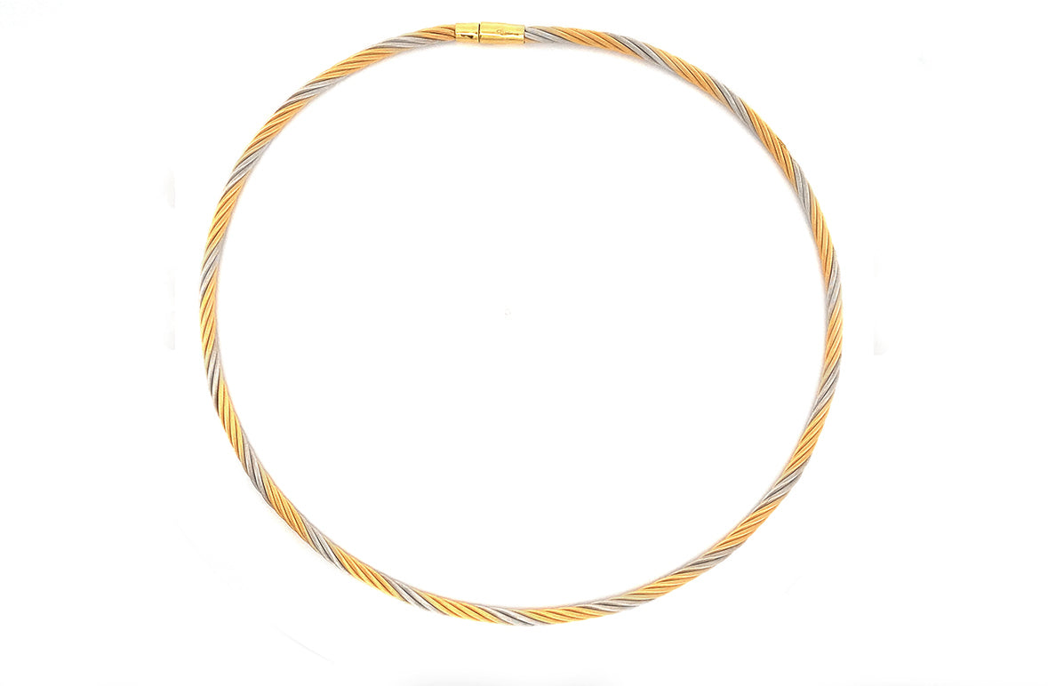 Twisted Two Tone Gold Necklace