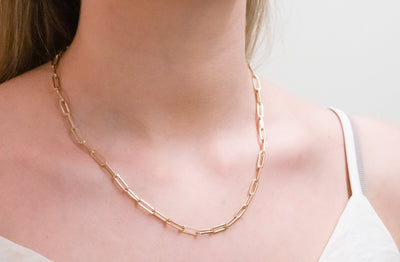 Paperclip Necklace in Yellow Gold