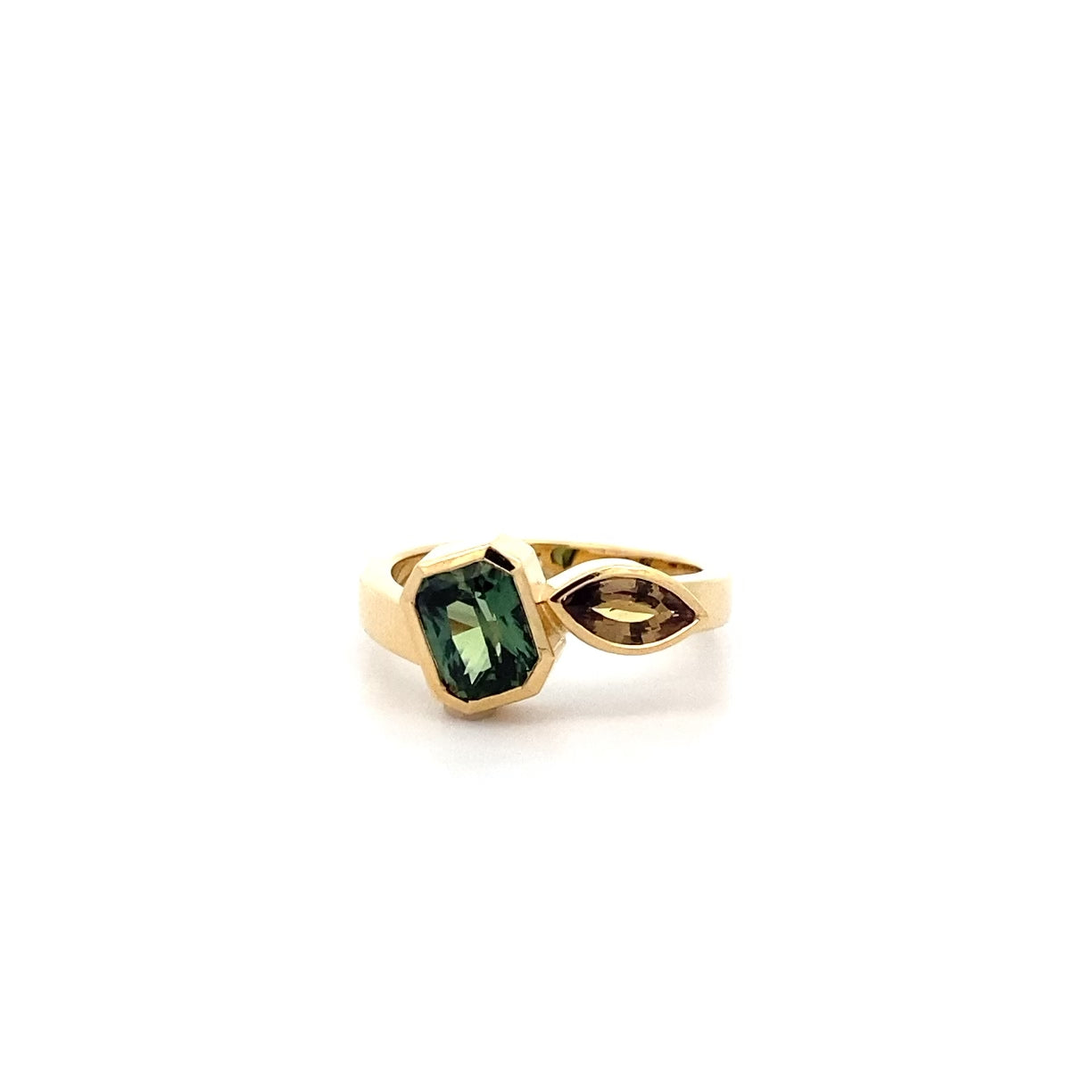 Alder: Sapphire Two Stone Ring in Yellow Gold | 2.01ctw
