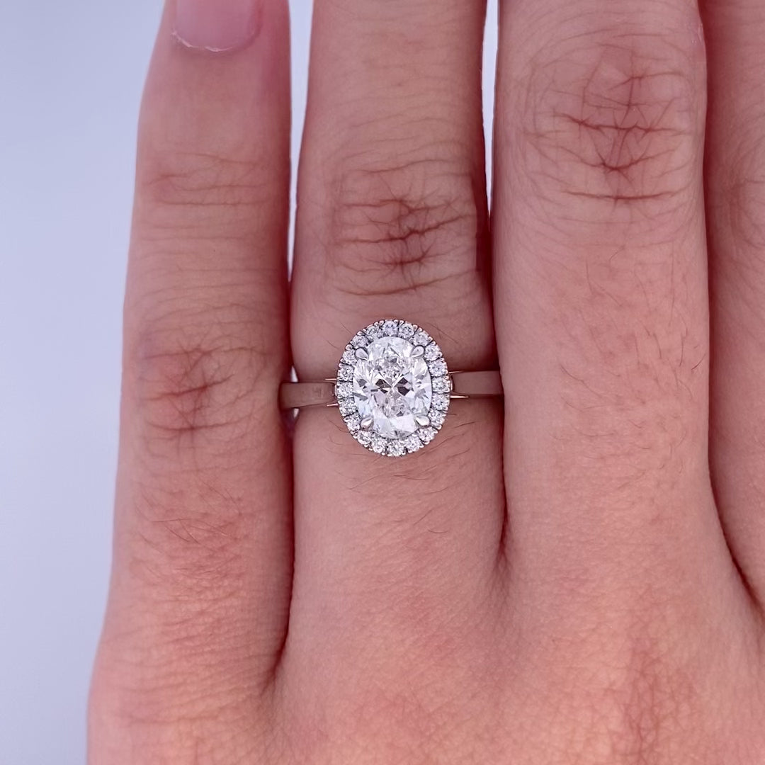 Luminous: Oval Cut Diamond Halo Ring