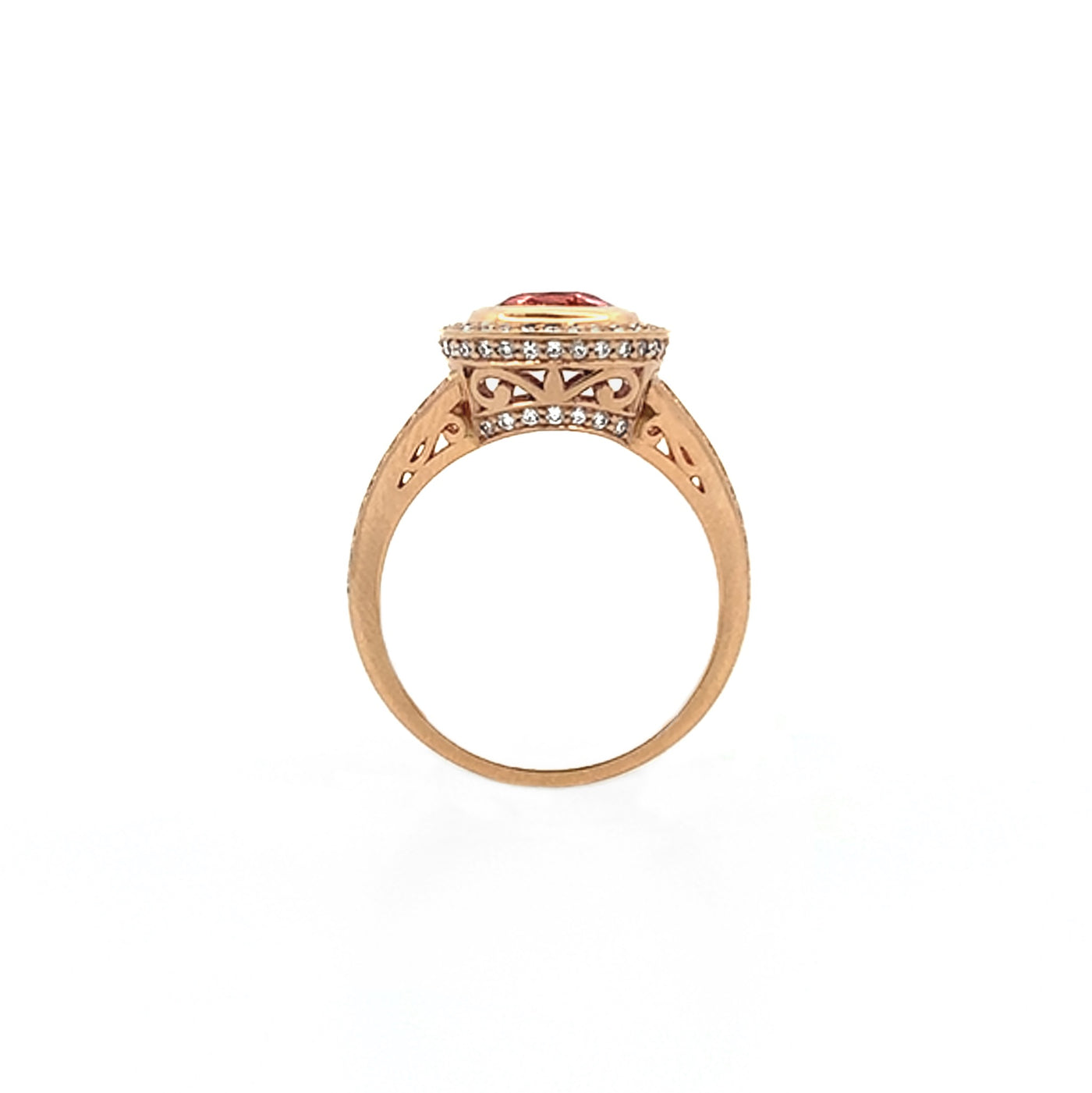 Allure: Spinel & Diamond Halo Ring in Rose Gold | 1.76ct