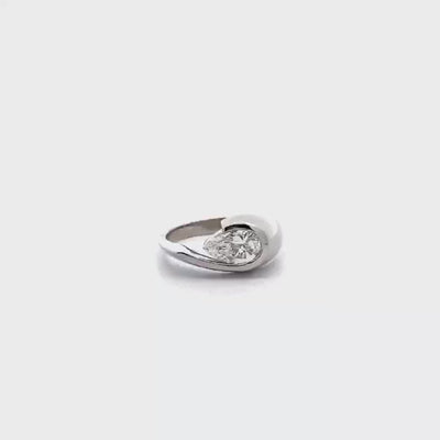 Patai: Pear Cut Diamond Solitaire Ring in Platinum | 1.00ct