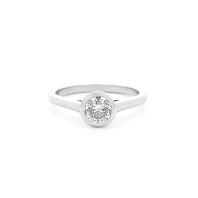 Serenity: Brilliant Cut Diamond Solitaire Ring in Platinum | 0.71ct G VS