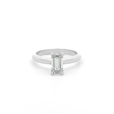 Ardor: Emerald Cut Diamond Solitaire Ring in Platinum | 1.01ct D IF