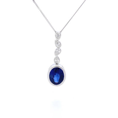Azure: Sapphire and Diamond Pendant in Platinum | 3.63ct