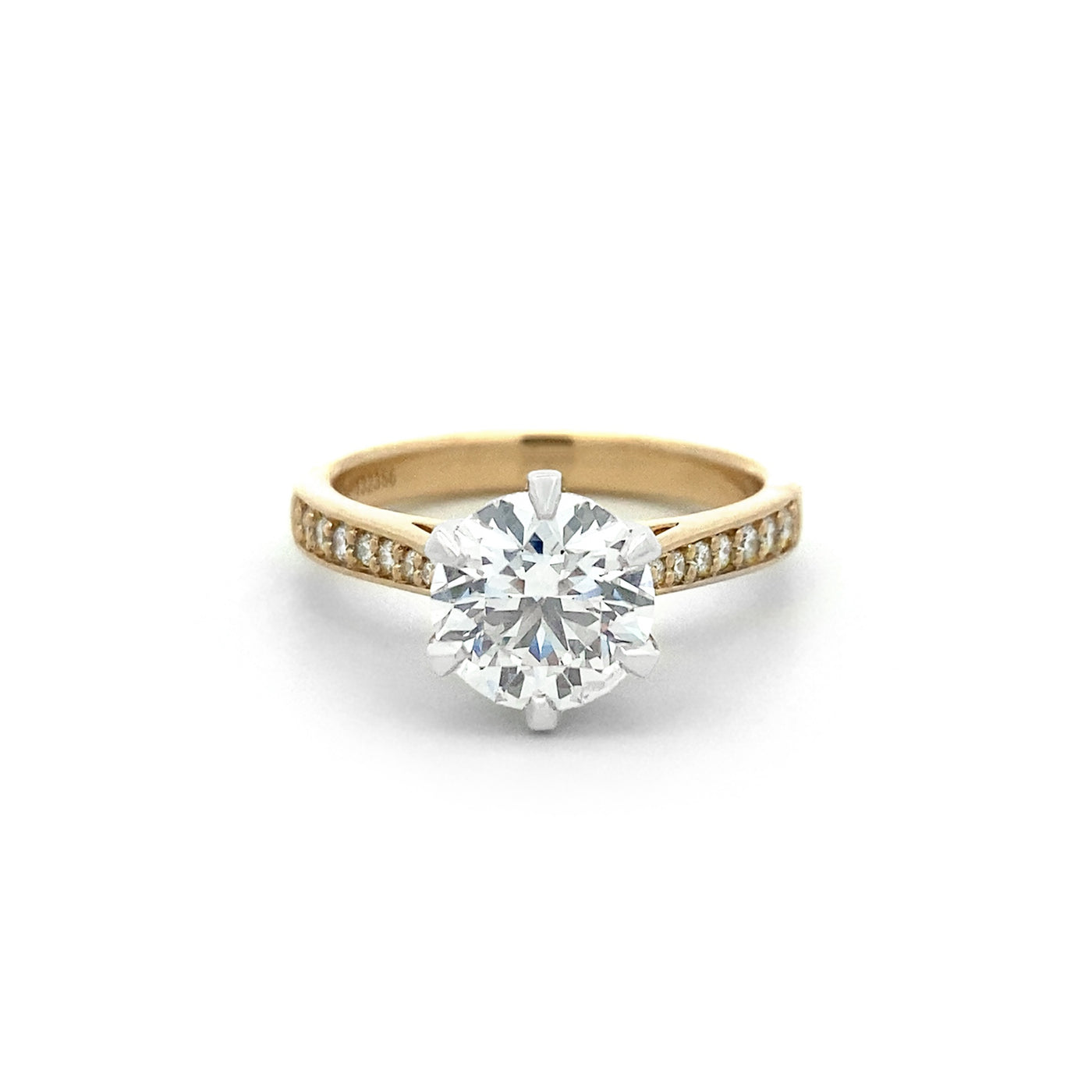 Brilliant Cut Diamond Solitaire Ring in Yellow Gold | 1.85ct I SI2