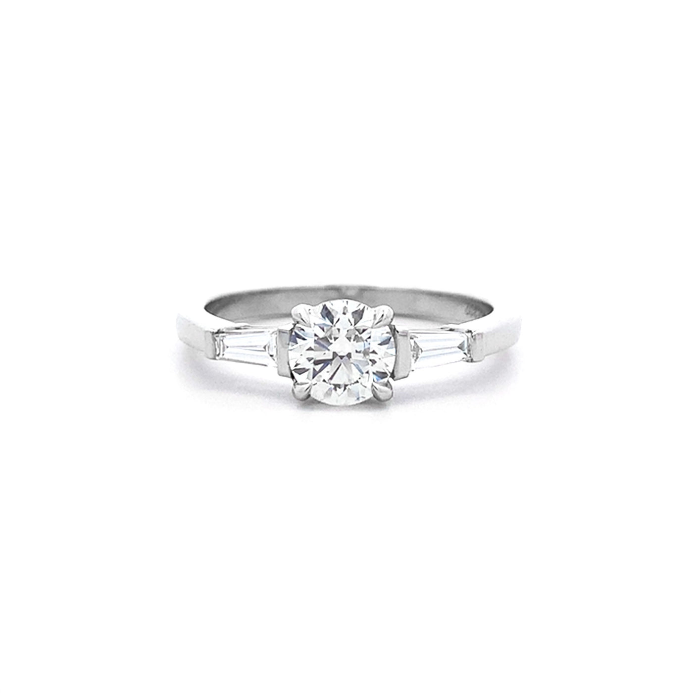 Fino: Brilliant Cut Diamond Three Stone Ring in Platinum | 0.93ctw