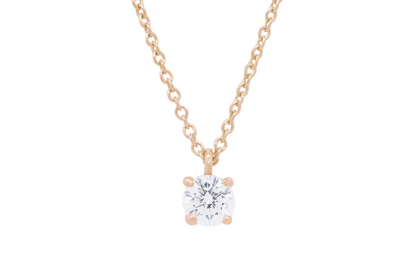 Brilliant Cut Diamond Solitaire Pendant in 18ct Rose Gold