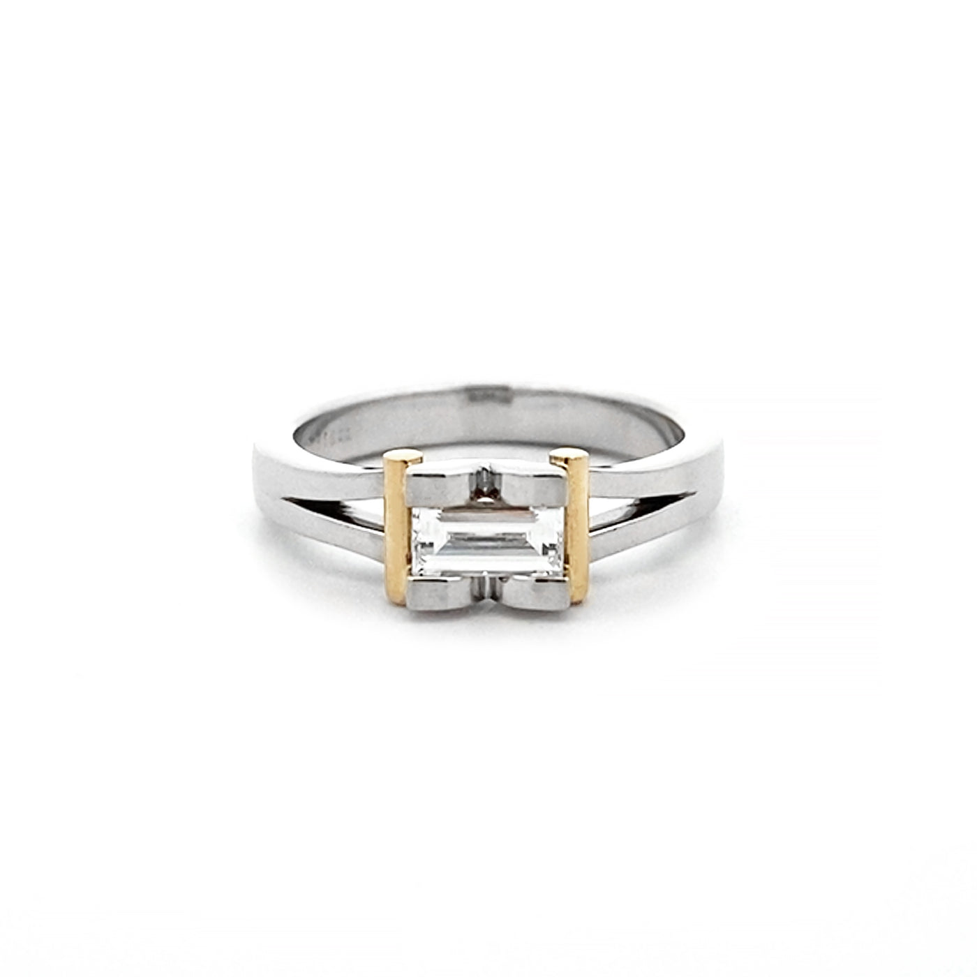 Corin: Baguette Cut Diamond Solitaire Ring in Platinum | 0.31ct