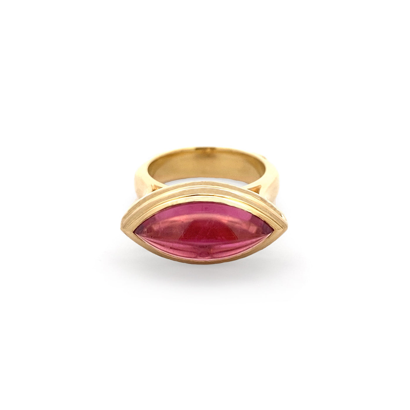  Rubellite Tourmaline Ring in Yellow Gold