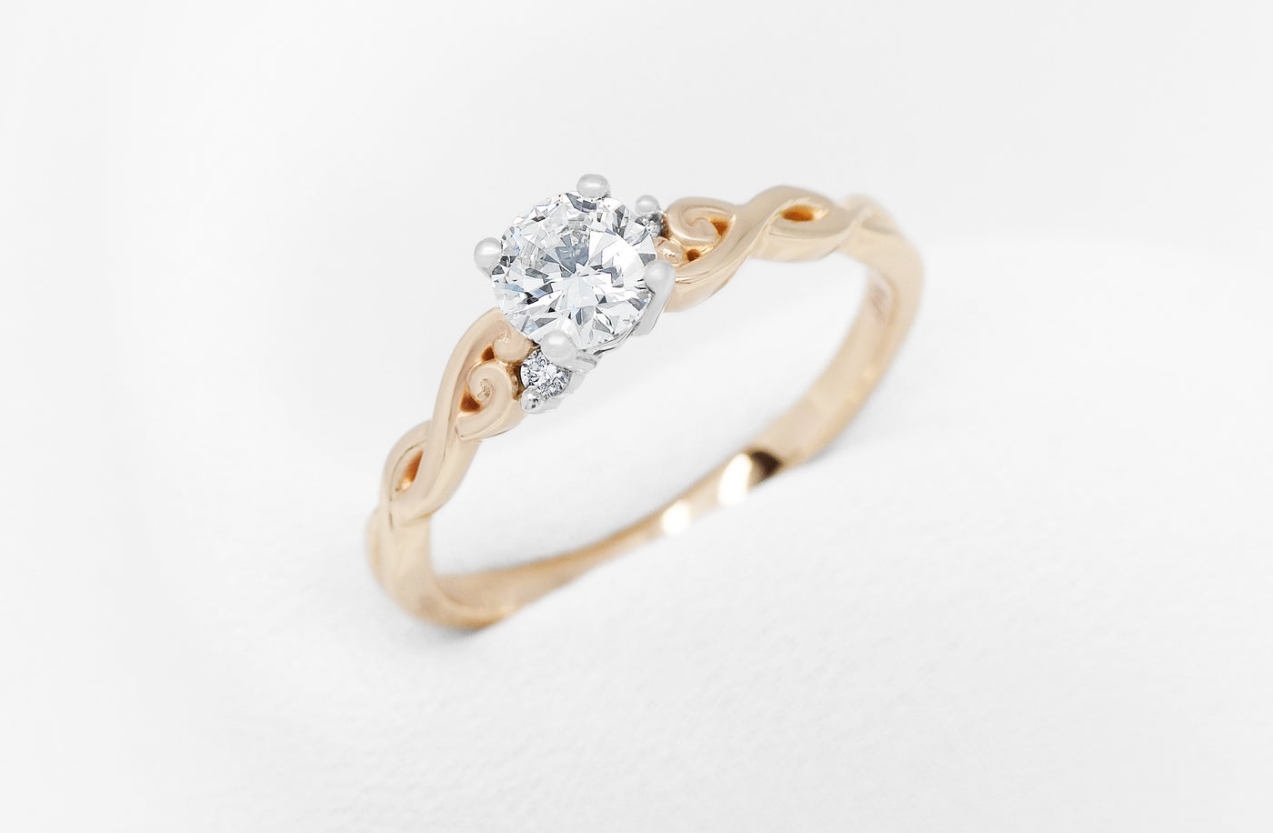 Cara: Brilliant Cut Diamond Solitaire Ring in Rose Gold | 0.52ctw D-G