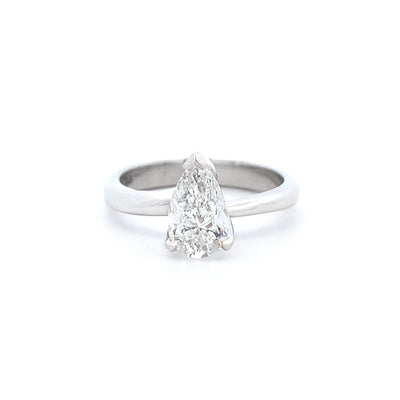 Silhouette: Pear Cut Diamond Solitaire Ring in Platinum | 1.07ct E SI1