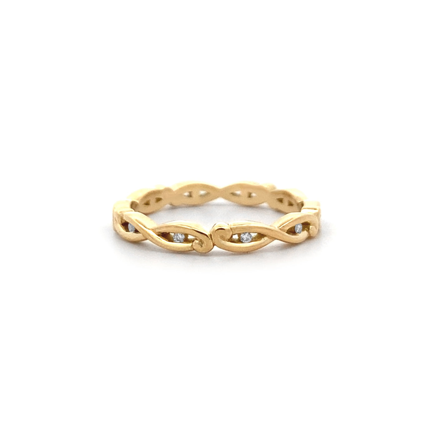 Marena: Diamond Set Ring in Yellow Gold | 0.05ctw