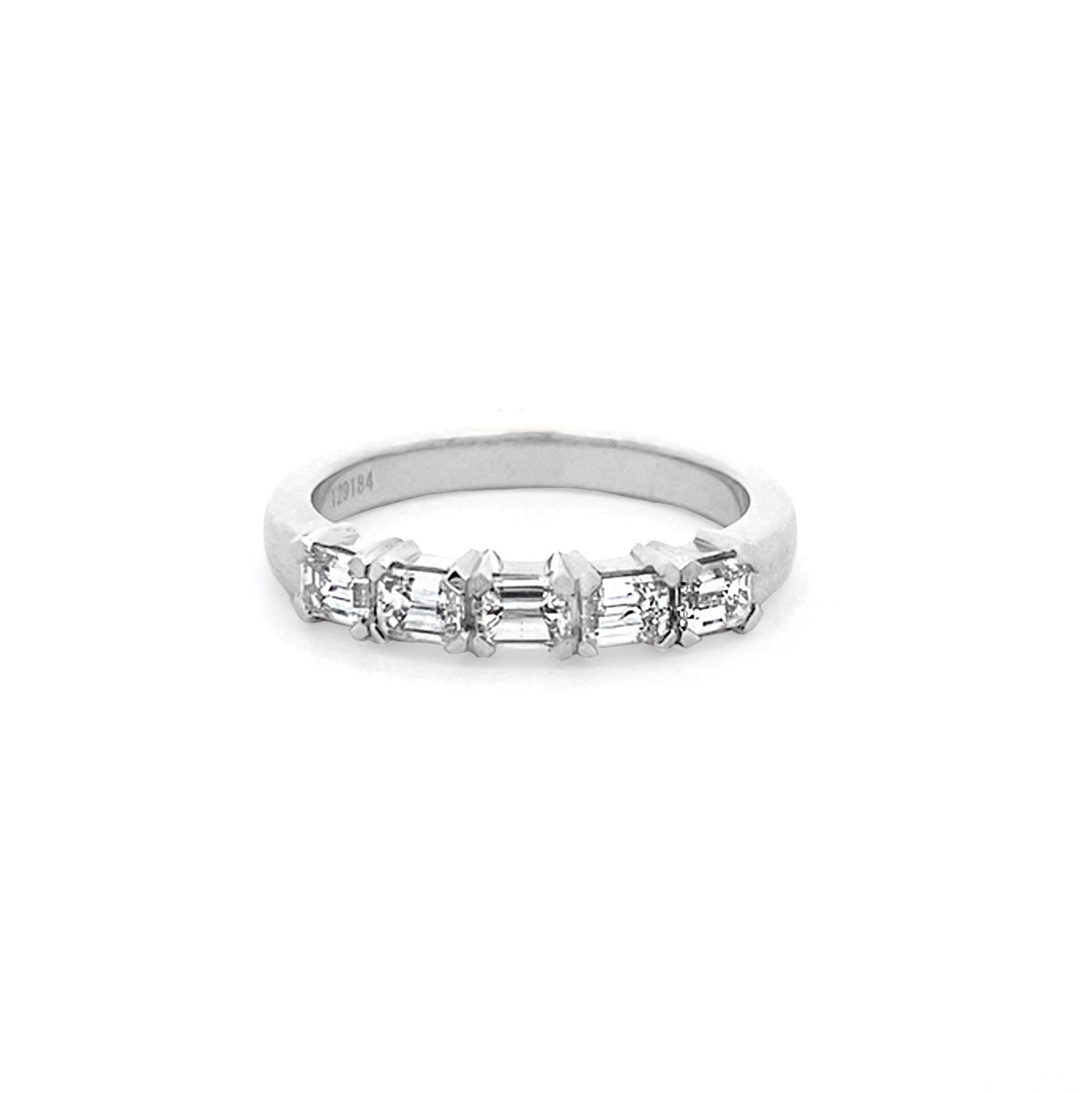 Emerald Cut Diamond Claw Set Ring in Platinum | 0.73ctw