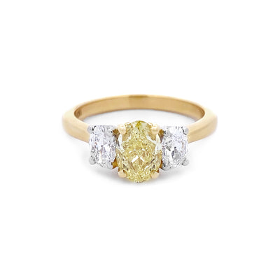 Honey: Oval Cut Diamond Three Stone Ring