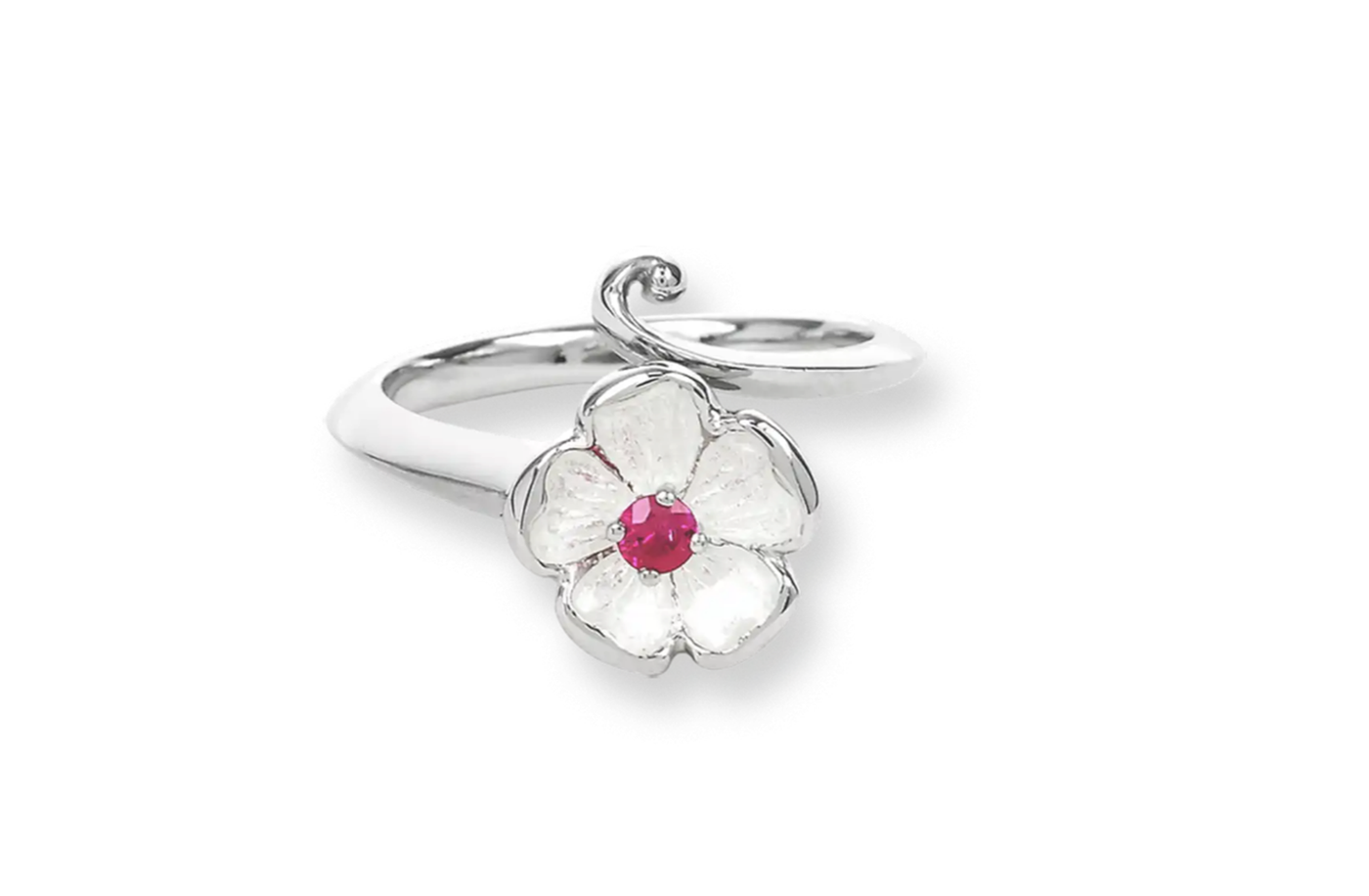 Periwinkle Ruby Flower Ring